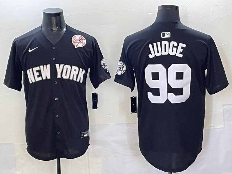 Men 2025 New York Yankees #99 Judge black Nike MLB Jersey style 725004
